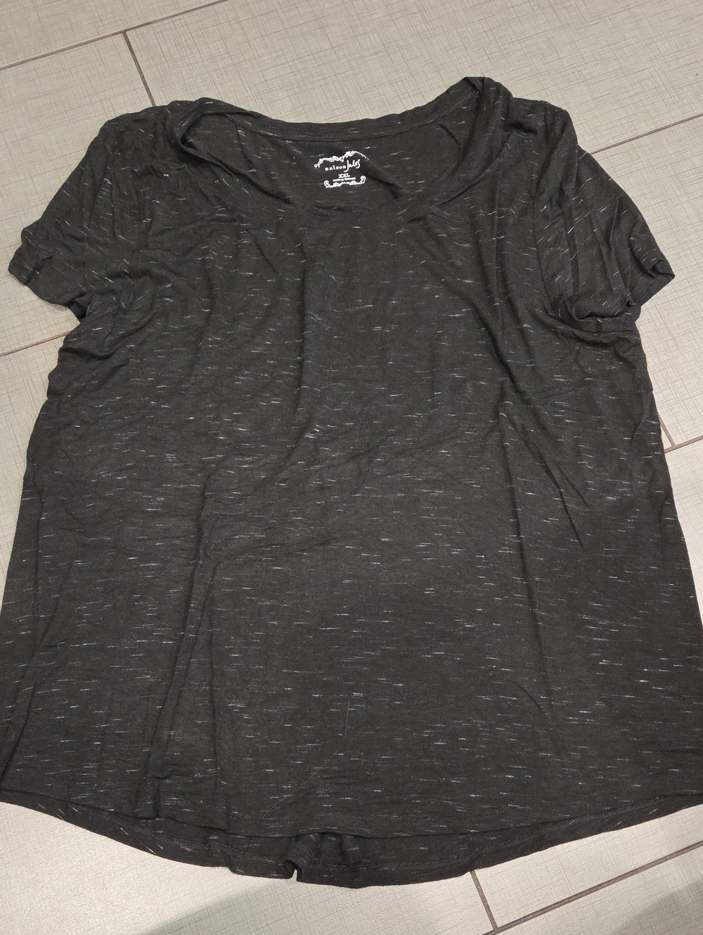 Maison Jules Black Heathered Short Sleeve Crew Tee XXL